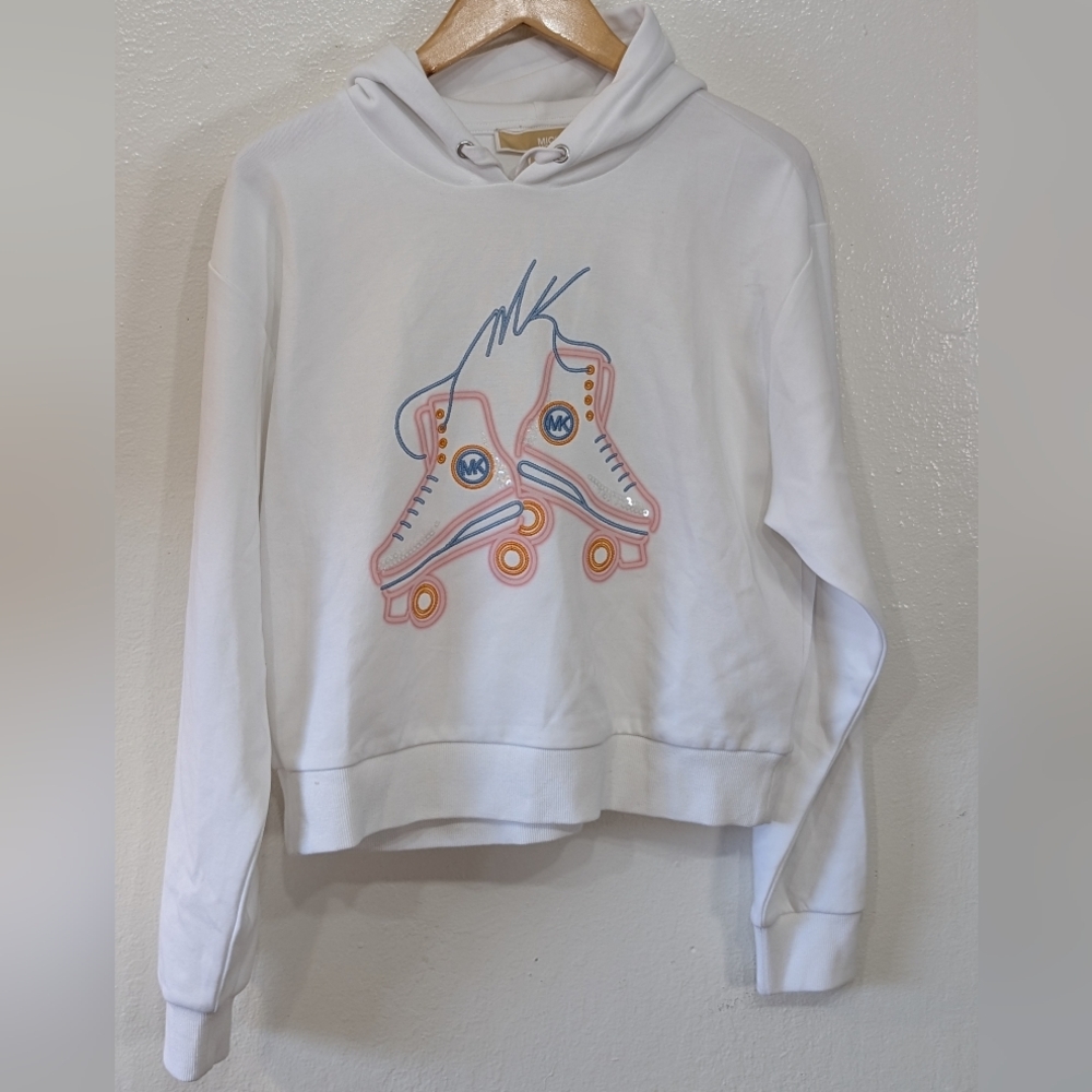 Michael Kors White Hoodie with Roller Skate Design